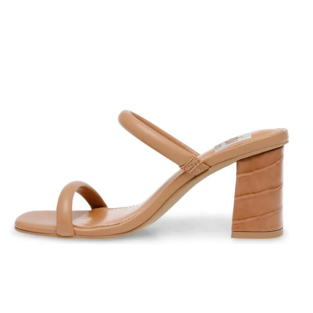 DOLCE VITA ❤️‍🔥 HALSTY BLOCK HEEL MULE IN CARAMEL SIZE 7.5 - Picture 4 of 9